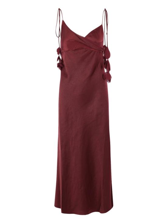 26SS 셀프 포트레이트 롱 원피스 RS26 218M BU BURGUNDY BORDEAUX