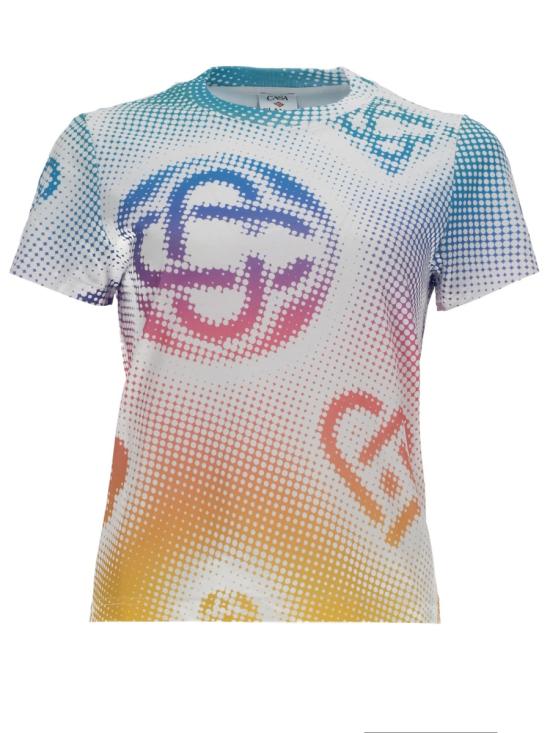 26SS 카사블랑카 반팔 티셔츠 W SP26 JTS 020 03HALFTONELOGO MULTICOLOUR