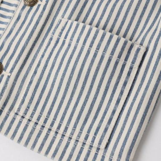  [키즈] 라일리 앤 크루 자켓 Rylee + Cru 키즈 레일로드 스트라이프 데님 재킷 (내추럴) - RYLEE AND CRU