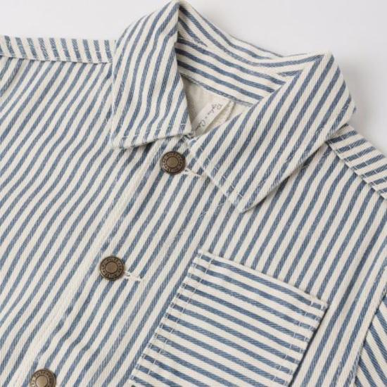  [키즈] 라일리 앤 크루 자켓 Rylee + Cru 키즈 레일로드 스트라이프 데님 재킷 (내추럴) - RYLEE AND CRU