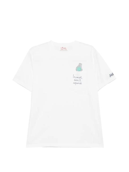 26SS 세인트바쓰 반팔 티셔츠 AUS0001 01982L INVEST DONT SPEND 01N EMB