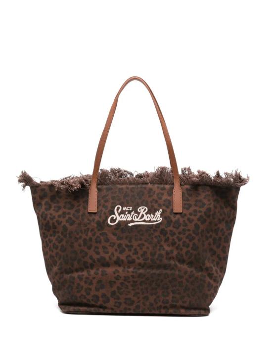 26SS 세인트바쓰 토트백 CBF0001 00588L CANVAS DARK LEOPARD 18 EMB