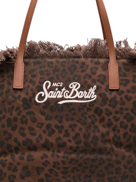 26SS 세인트바쓰 토트백 CBF0001 00588L CANVAS DARK LEOPARD 18 EMB - MC2 SAINT BARTH