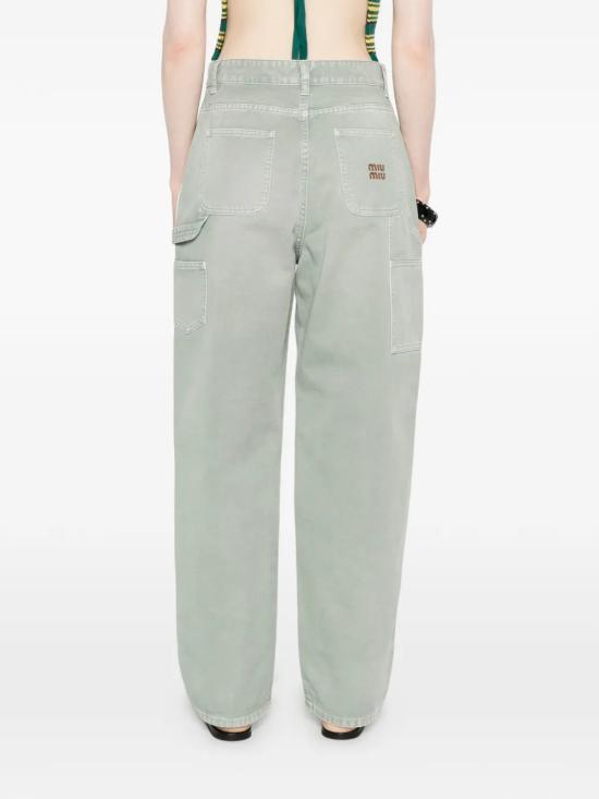 26SS 미우미우 스트레이트 팬츠 MP1723 1350F0089 Green - MIU MIU