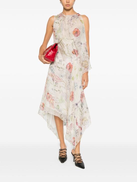 26SS 알렉산더 맥퀸 미디 원피스 858353QCAMO 9015 Ivory - ALEXANDER MCQUEEN