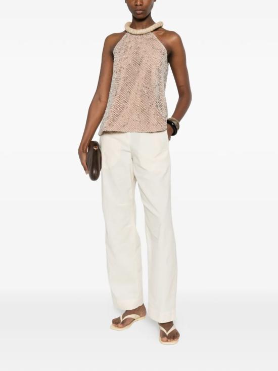 26SS ROSANNA OCAMPO 민소매 티셔츠 RO054NSAB Beige - ROSANNA OCAMPO