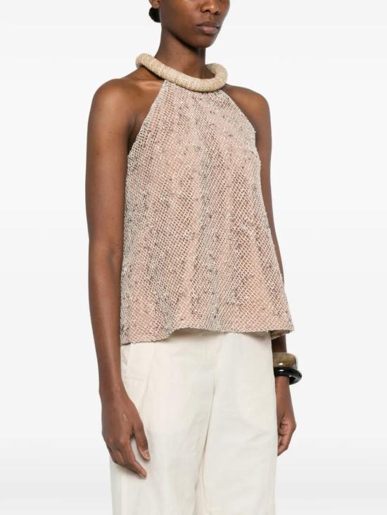 26SS ROSANNA OCAMPO 민소매 티셔츠 RO054NSAB Beige - ROSANNA OCAMPO