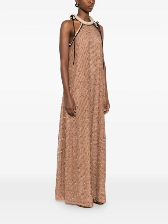 26SS ROSANNA OCAMPO 롱 원피스 RO055NTRA Beige - ROSANNA OCAMPO