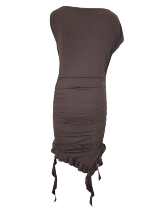 26SS 핑코 미디 원피스 106605 A35EM28 Brown - PINKO