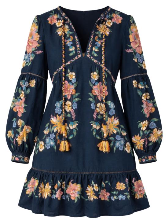 26SS 팜 리오 미디 원피스 349060 MAIRAFLORALDARKBLUE26059 Blue