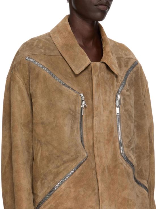 26SS 릭 오웬스 가죽 자켓 RP01F6705 LCSU104 Brown - RICK OWENS