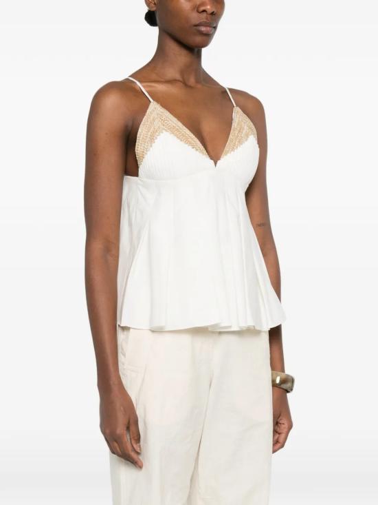 26SS ROSANNA OCAMPO 민소매 티셔츠 RO124BNE White - ROSANNA OCAMPO