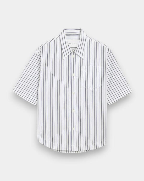 26SS 아미 반팔 셔츠 USH809CO0220 A074 Blanc encre