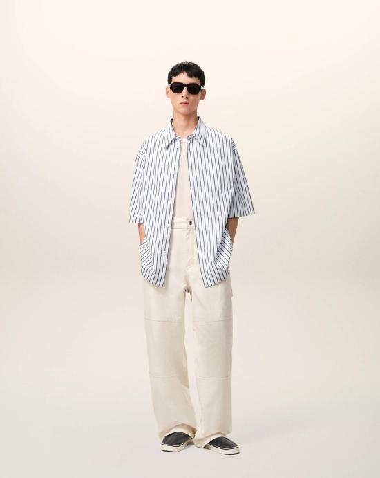 26SS 아미 반팔 셔츠 USH809CO0220 A074 Blanc encre - AMI