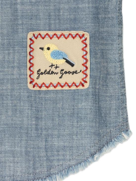 26SS [키즈] 골든구스 셔츠 GKP02621 P00248350984 Blue - GOLDEN GOOSE