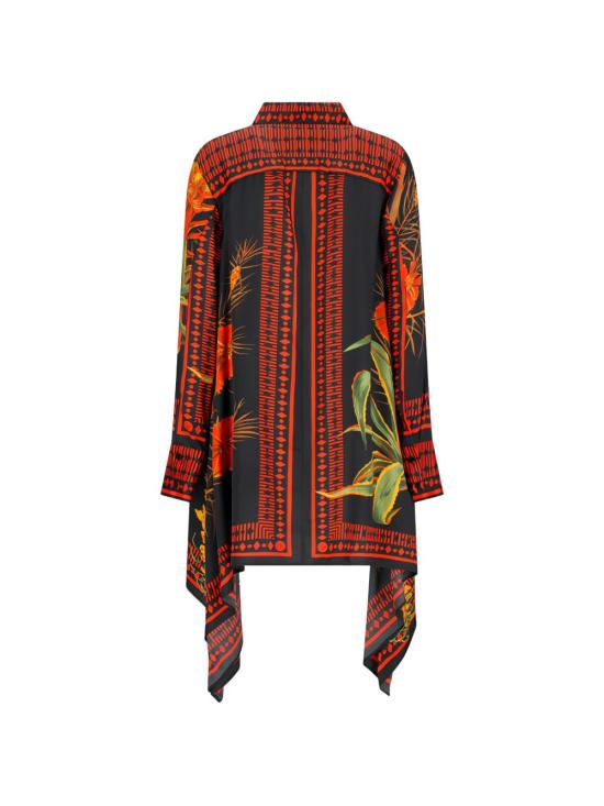 26SS 블루마린 미디 원피스 P622A781A F9904 Black orange - BLUMARINE