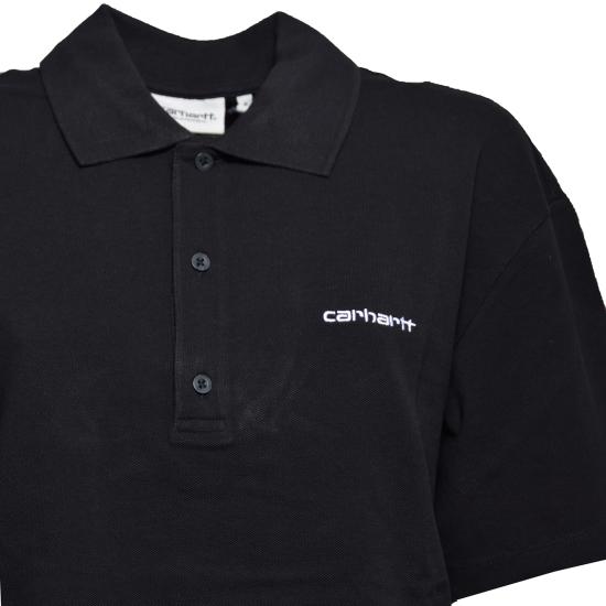 26SS 칼하트 WIP 숏슬리브 칼하트 스크립트 폴로 티셔츠 I034553 0D2XX - CARHARTT WIP