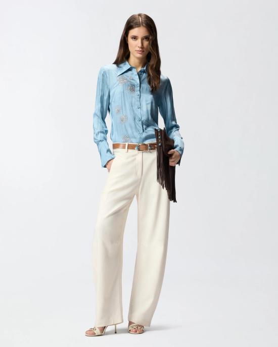 26SS 핑코 셔츠 106211A37N F15 Azzurro denim sbiadito - PINKO