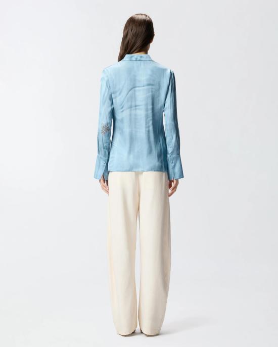 26SS 핑코 셔츠 106211A37N F15 Azzurro denim sbiadito - PINKO