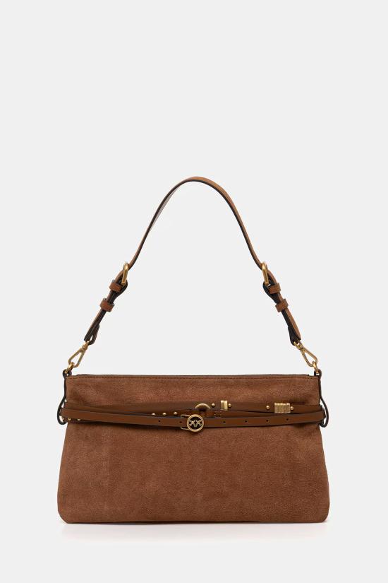 26SS 핑코 토트백 106176A0F6 L17Q Marrone leone antique gold