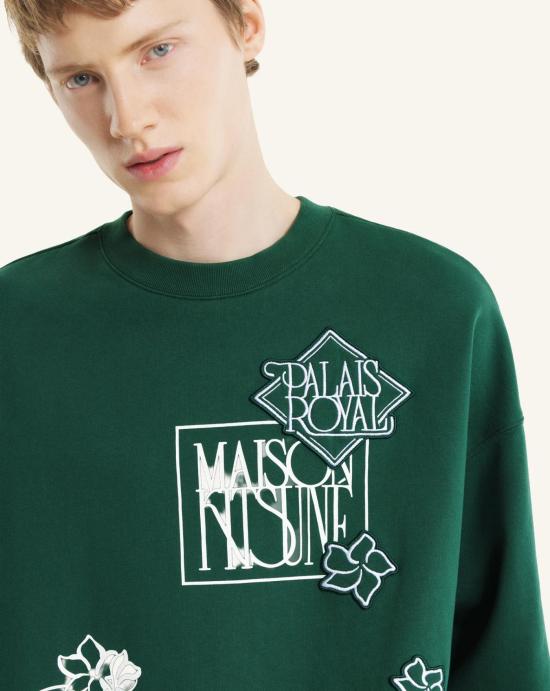 26SS 메종키츠네 긴팔 티셔츠 QM00303KM0340 P399 Bottle green - MAISON KITSUNE