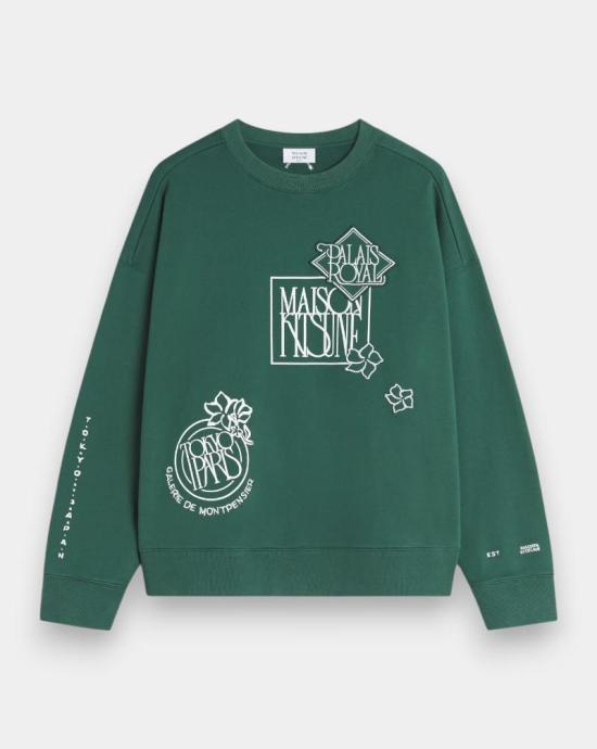 26SS 메종키츠네 긴팔 티셔츠 QM00303KM0340 P399 Bottle green