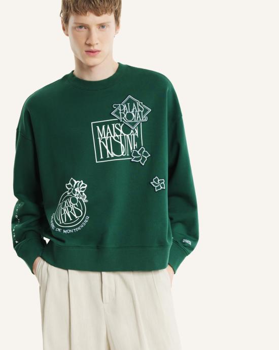 26SS 메종키츠네 긴팔 티셔츠 QM00303KM0340 P399 Bottle green - MAISON KITSUNE