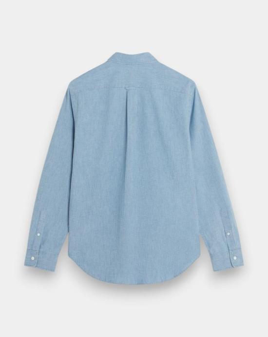 26SS 메종키츠네 긴팔 셔츠 QM00412WC5006 0434 Pure blue - MAISON KITSUNE