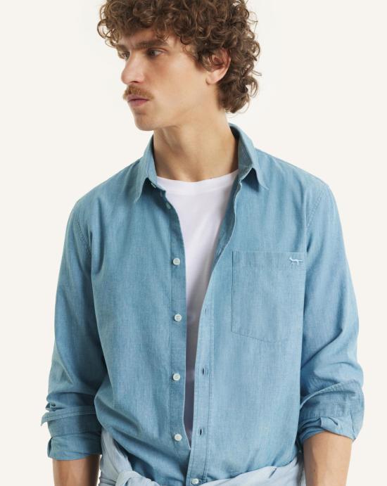 26SS 메종키츠네 긴팔 셔츠 QM00412WC5006 0434 Pure blue - MAISON KITSUNE