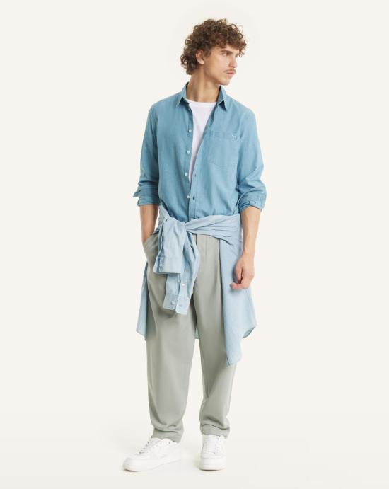 26SS 메종키츠네 긴팔 셔츠 QM00412WC5006 0434 Pure blue - MAISON KITSUNE