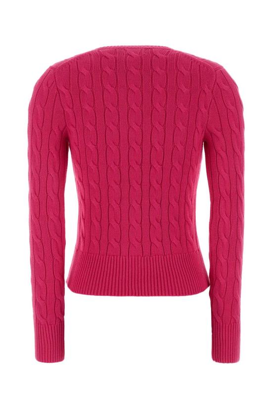 26SS 폴로 랄프로렌 폴로 자수 케이블 니트 가디건 211971868 509 Pink - POLO RALPH LAUREN