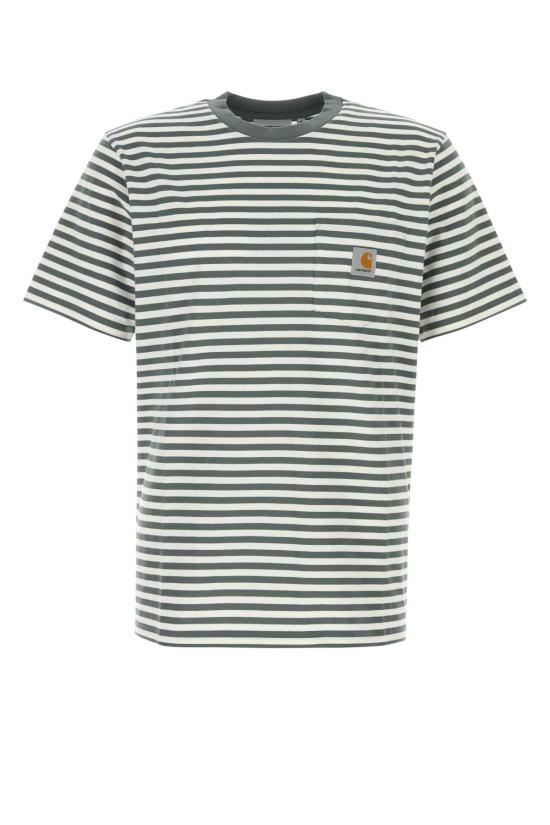 26SS 칼하트 WIP 숏슬리브 에즈라 포켓 티셔츠 I036179 3KWXX Stripped