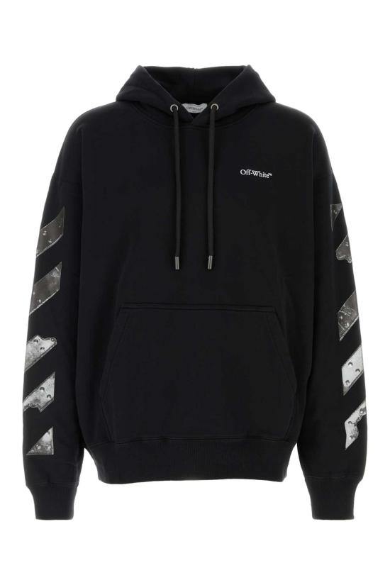 26SS 오프화이트 후드 티셔츠 44MBB085S26F00 1001 Black