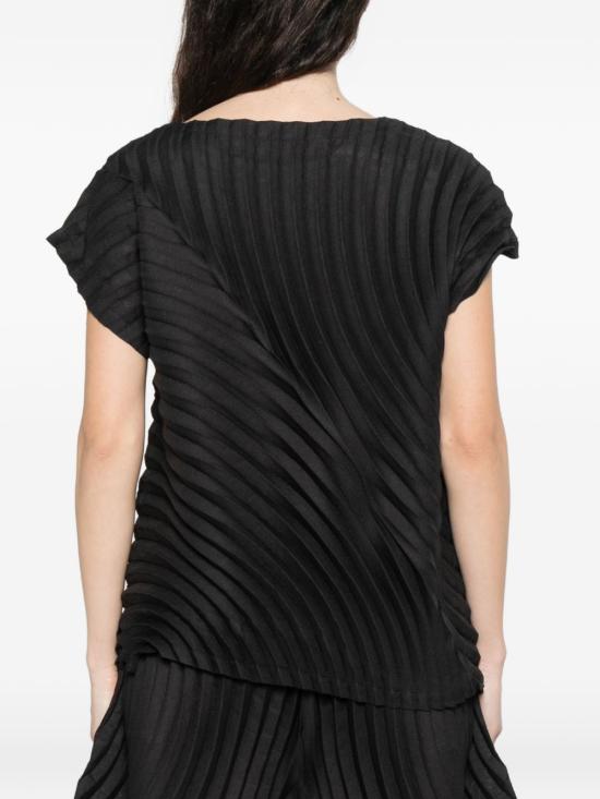 26SS 이세이 미야케 민소매 티셔츠 IM66FJ666 15 Black - ISSEY MIYAKE