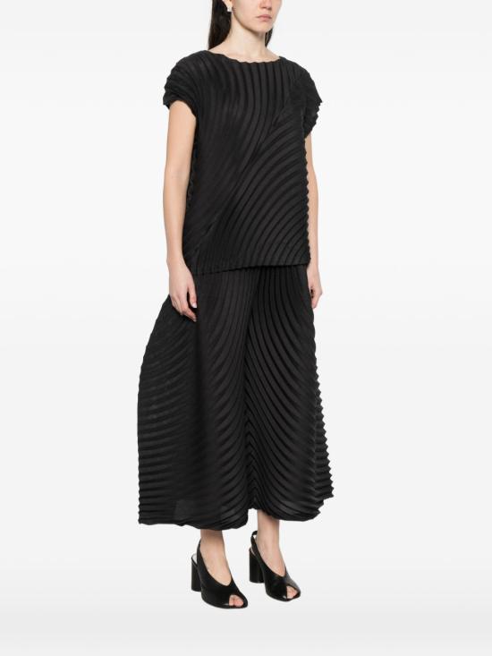 26SS 이세이 미야케 민소매 티셔츠 IM66FJ666 15 Black - ISSEY MIYAKE