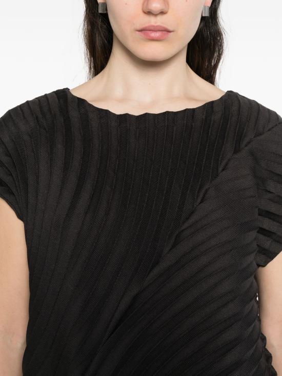 26SS 이세이 미야케 민소매 티셔츠 IM66FJ666 15 Black - ISSEY MIYAKE