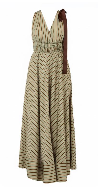 26SS 리우조 미디 원피스 CA6267 T553AP9641 Green tabacco