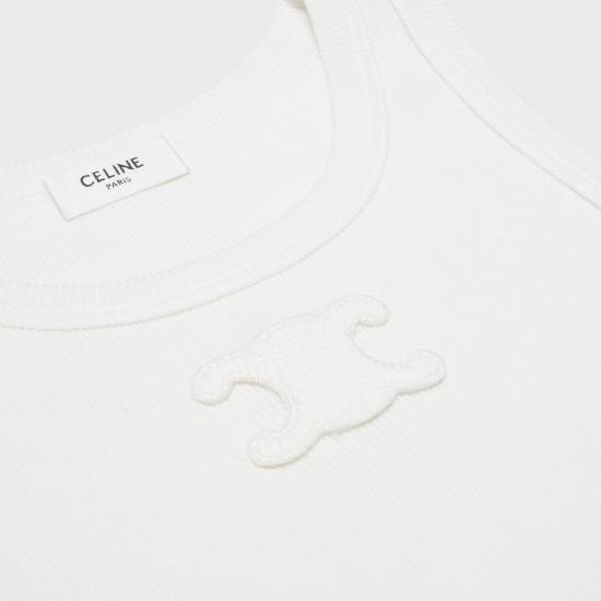 26SS 셀린느 트리옹프 탱크 탑 2X45N2P33 01OW OFF WHITE - CELINE