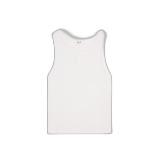26SS 셀린느 트리옹프 탱크 탑 2X45N2P33 01OW OFF WHITE