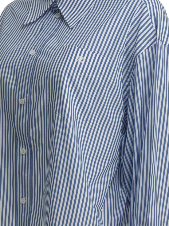 26SS 셀린느 스트라이프 코튼 포플린 크롭 셔츠 RC0941389 CBA0 CRAIEBLEU CIEL CBA0 CRAIE BLEU CIEL - CELINE