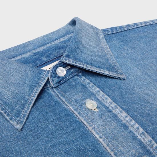 26SS 셀린느 데님 크롭 셔츠 RC0BC2N67 GDP1 INDIGO WHISPER - CELINE