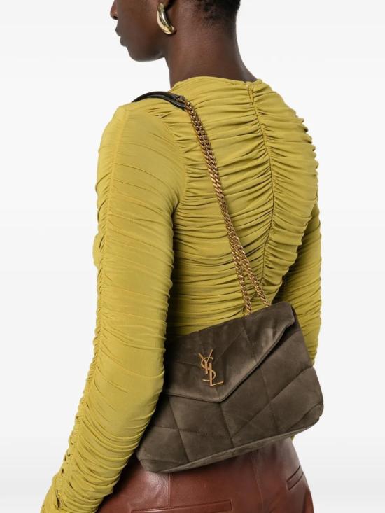 26SS 생로랑 토이 푸퍼 스웨이드 숄더백 7593371U807 3212 LIGHT MUSK - SAINT LAURENT