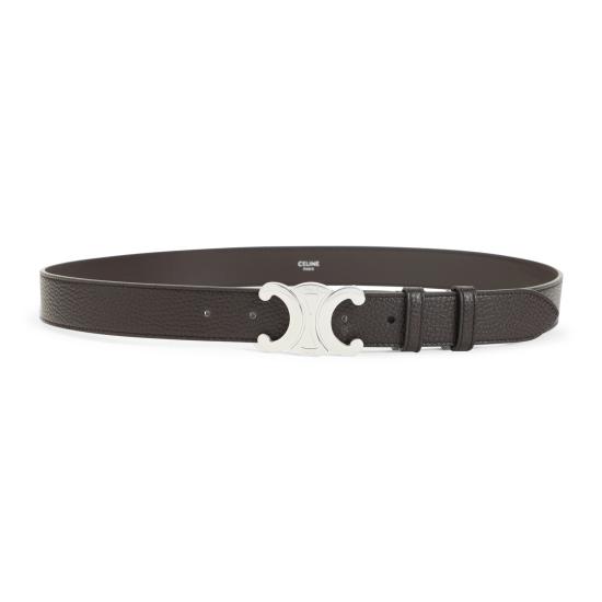 26SS 셀린느 그레인 카프스킨 라지 30mm 트리옹프 벨트 45BIE3AUY 19ES ESPRESSO - CELINE