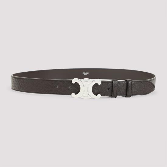 26SS 셀린느 그레인 카프스킨 라지 30mm 트리옹프 벨트 45BIE3AUY 19ES ESPRESSO - CELINE