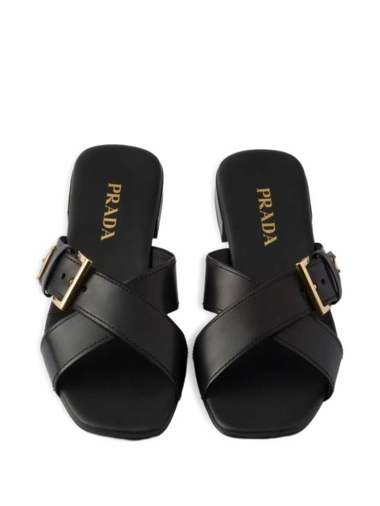 26SS 프라다 레더 크리크로스 버클 슬라이드 1XX778F010248 F0002 NERO - PRADA