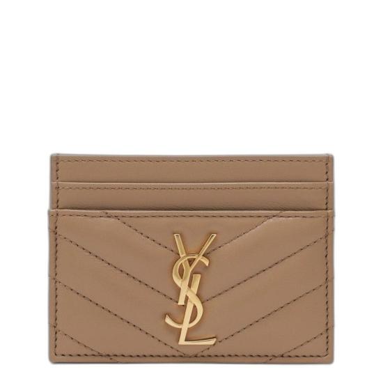 26SS 생로랑 카산드라 마틀라세 카드 케이스 423291AAA44 2357 NATURAL TAN NAT TAN