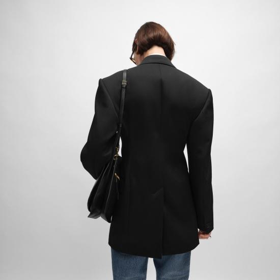 26SS 셀린느 다이애그널 울 콜론 재킷 RV15G092D 38NO BLACK - CELINE