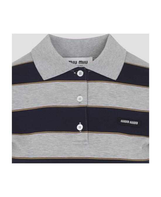 26SS 미우미우 반팔 티셔츠 MJN536SOOO14RT F005R BLUGRIGIO F005R BLU GRIGIO - MIU MIU