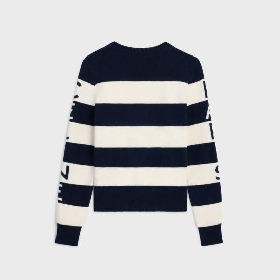 26SS 셀린느 울 캐시미어 크루넥 스웨터 RY0RL2I93 GHM4 ECRUNAVY GHM4 ECRU NAVY - CELINE