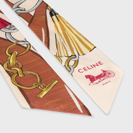 26SS 셀린느 머플러/스카프 AA0A62W98 GBI2 IVORYBROWNYELLOW GBI2 IVORY BROWN YELLOW - CELINE